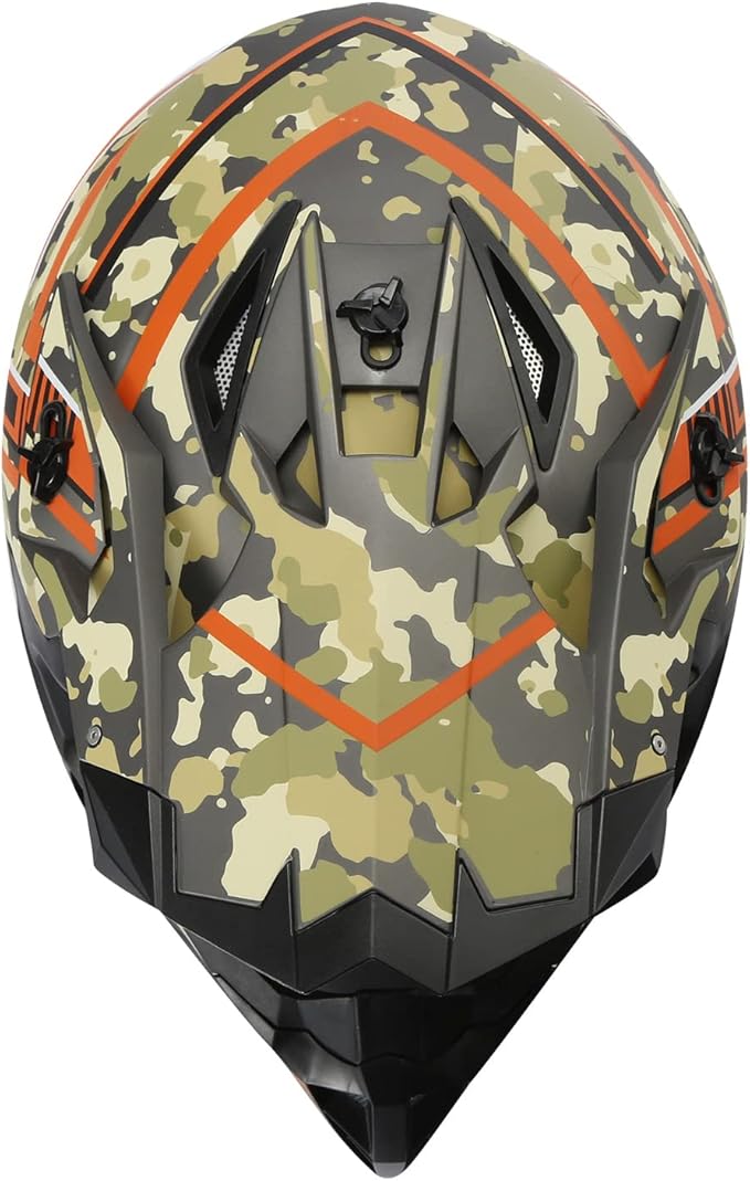 TCT-MOTORPARTS DOT Motorcycle Adult Full Face Helmet Camouflage Off Road Dirt Bike Motocross ATV MTB Helmet for Men Women Medium