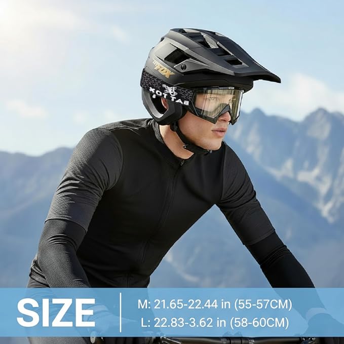 BATFOX Mountain Bike Helmet for Men Women Adults MTB Cycling Bicycle Helmet for Adjustable and with Visor