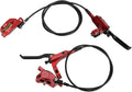 Mountain Bike Hydraulic Disc Brake Set, 4 Piston Front Rear Brake with Screw and Olive Head, Oil Needle, Mounting Column for Most Bikes