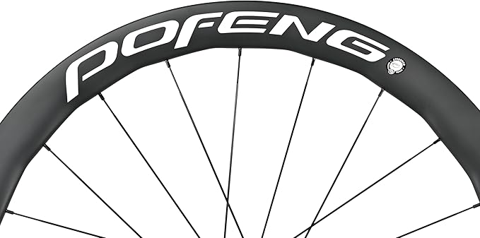 POFENG Carbon Fiber Wheelset 700c Disc Brake Road Bike 50/28mm Tubeless Wheels UD Matte