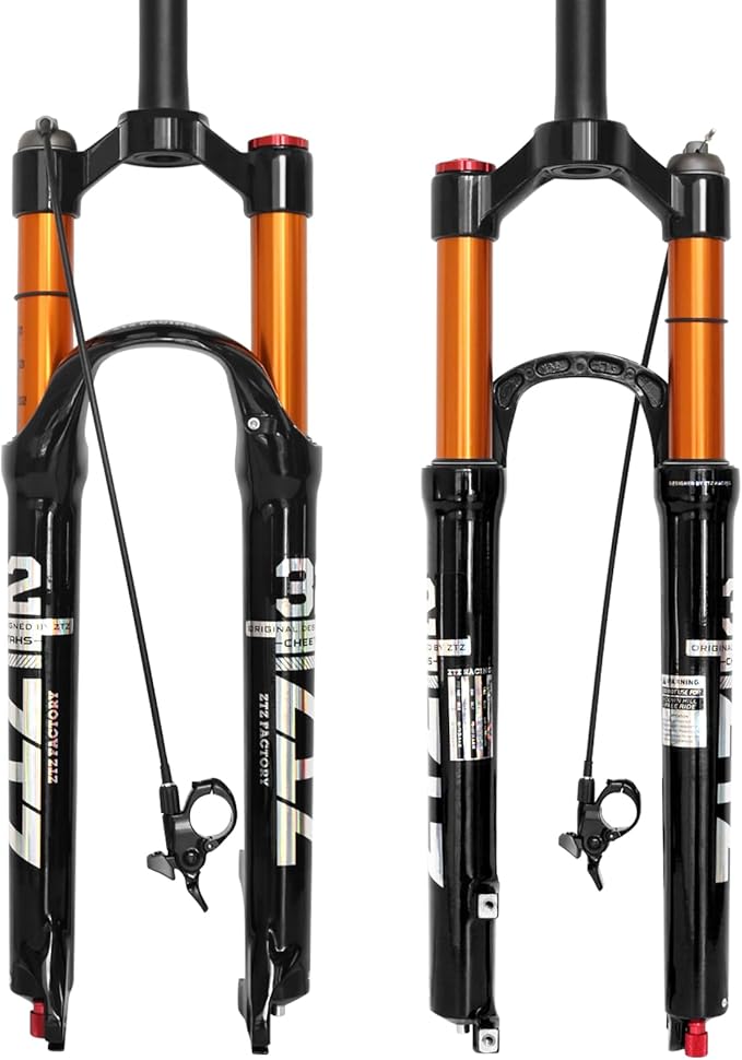 ZTZ 26/27.5/29 inch MTB Air Suspension Fork,120mm Travel, Rebound Adjustment,1 1/8 Straight Tube, QR 9mm*100mm, Manual/Remote Lockout, Ultralight Front Fork for XC/AM Mountain Bike