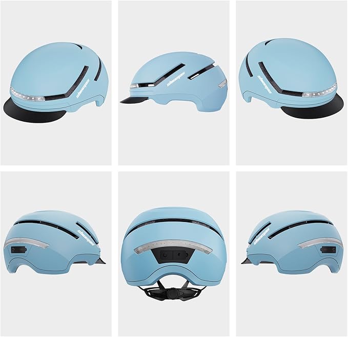 Shinmax Bike Helmet with Turn Signals, NTA Certified up to 45km/h, Bicycle Helmet for Men Women with USB Rechargeable Rear Light, Viser, Cycling Helmet for E-Bike & S-Pedelec,Scooter, Commuter, Adults