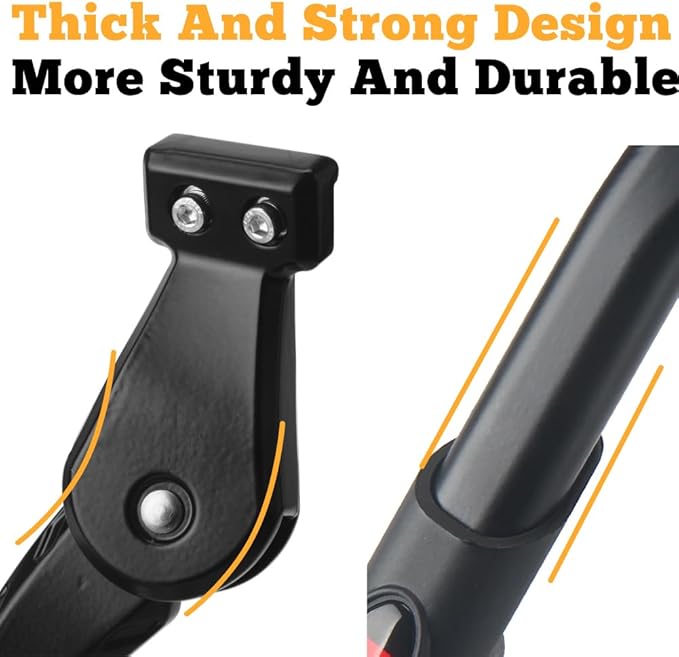 Bike Kickstand Adjustable Strong Rear Mount Aluminum Alloy Bicycle Kickstand for 26 700C 27.5 28 29 inch Electric Bike Mountain Bike Adult Bike (for 18mm hole distance only)