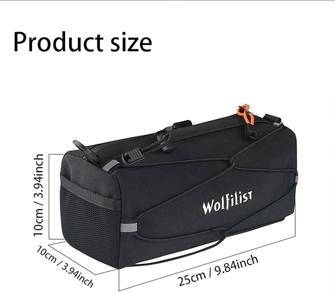 Multifunctional Bike Handlebar Bag - 2.4L Waterproof Bike Frame Front Pouch, Convertible Handlebar to Crossbody Sling Bag, Minimalist Design for Mountain/Road Bikes