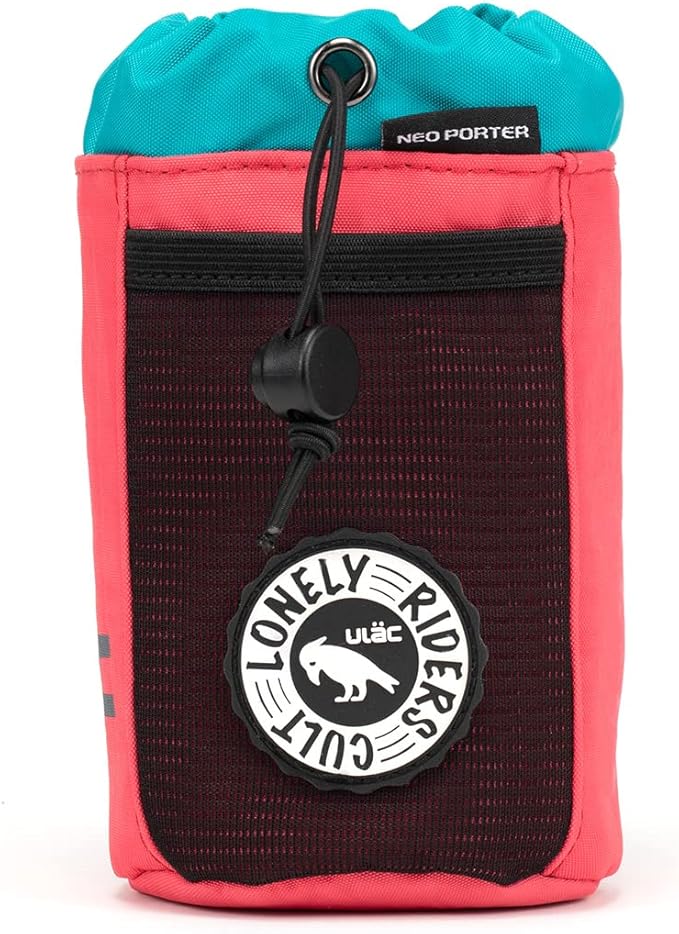 ULAC NEO PORTER C-HOLD Bike Feed Bag for Top Tube, Handlebar, Stem and Saddles (Pink-Aqua, Small)