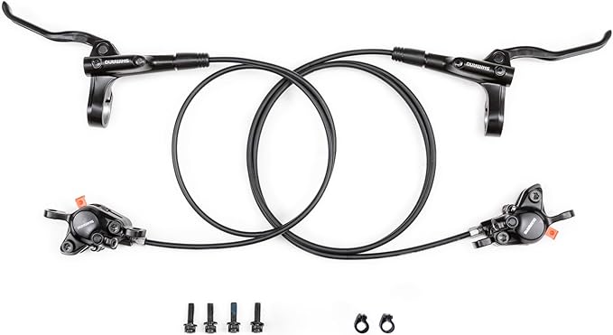 MT200 Hydraulic Brakes with SM-RT56 160/180mm Rotors, Left Front 800mm Right Rear 1500mm Hydraulic Brakes Aluminum Alloy Levers with Calipers Bike Disc Brakes