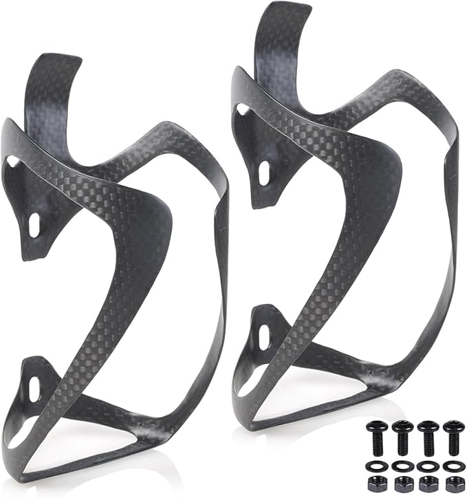 ThinkTop 2Pack Ultra-Light Full Carbon Fiber Bicycle Bike Drink Water Bottle Cage Holder Brackets for Road Bike MTB Cycling