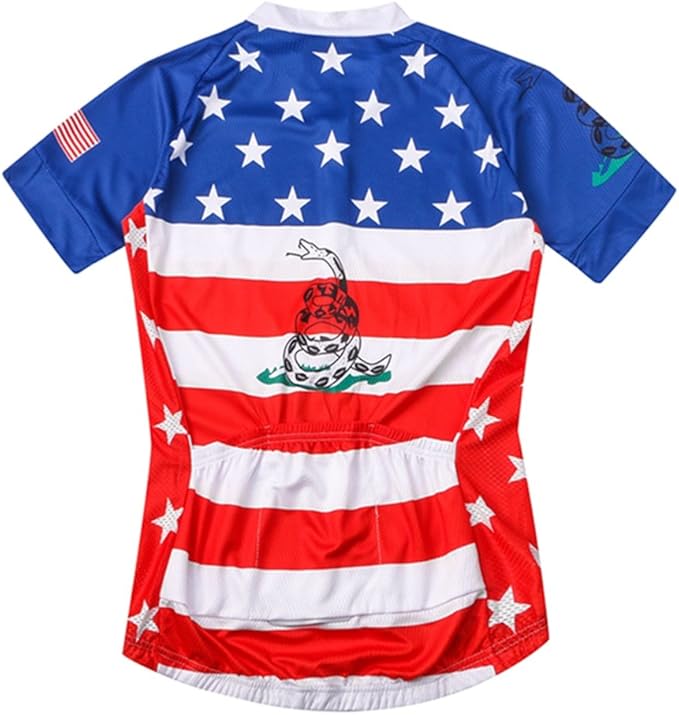 Weimostar Men's USA Cycling Jersey Short Sleeve Biking Shirts Breathable with Pockets
