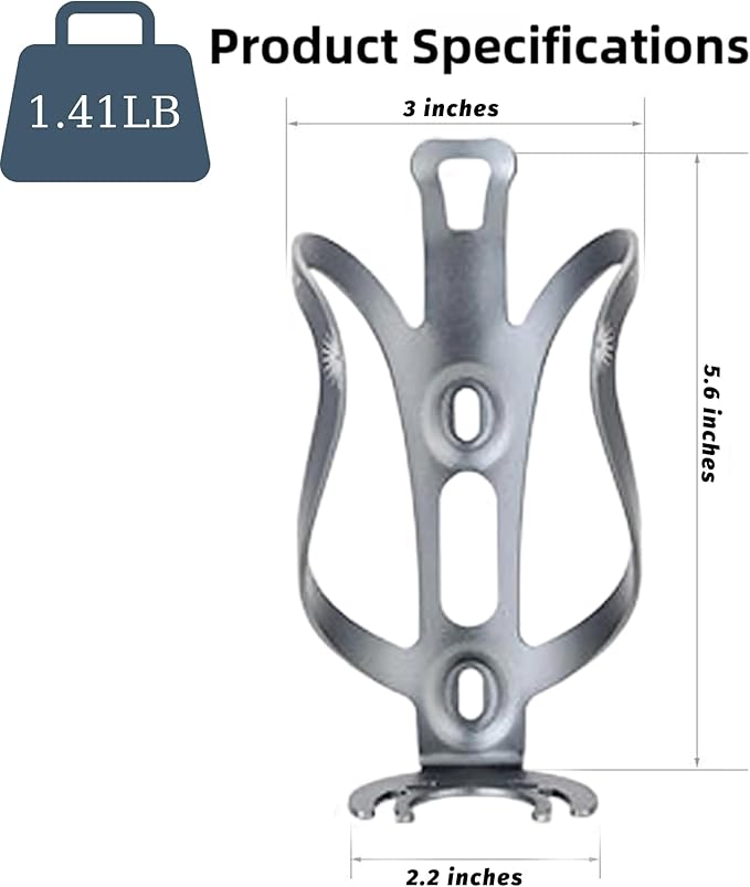 Bicycle Water Bottle Holder, Bike Water Bottle Holder Aluminum Alloy, Universal Bike Water Bottle Cage for Road, Mountain and Gravel Bikes (Titanium)