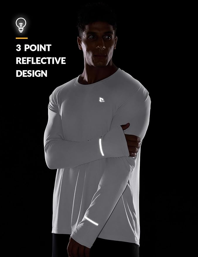 baleaf Men's Mountain Bike Shirts Long Sleeve Loose-fit Cycling Jersey Zipper Pocket UPF 50+ Workout Hiking Athletic Running