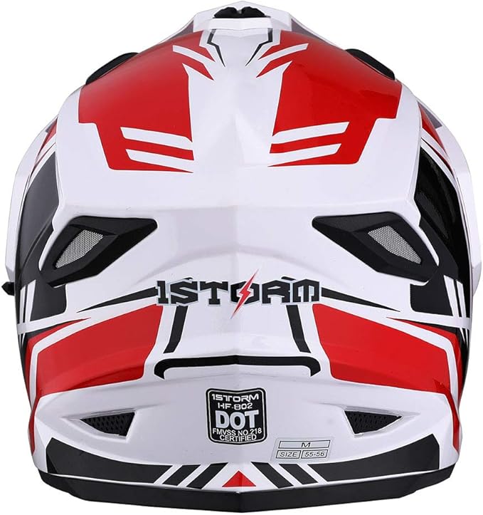 1Storm Dual Sport Motorcycle Motocross Off Road Full Face Helmet Dual Visor: HF802