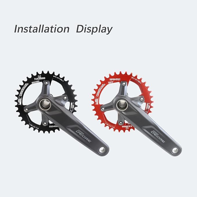 DJC Bike Chainring Asymmetrical 96BCD Round/Oval for XT SLX M6000 / M7000 / M8000 / M9000 MTB 7/8/9/10/11/12 Speed Narrow Wide 30T/32T/34T/36T/38T Tooth