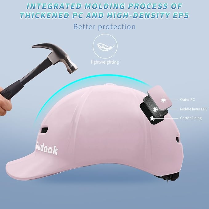 Adult Bike Helmets for Men - Women Bicycle Helmet - Certified Comfort Lightweight Adjustable Baseball Cap Style Cycling Helmet for Urban Commuter Road Biking Scooter