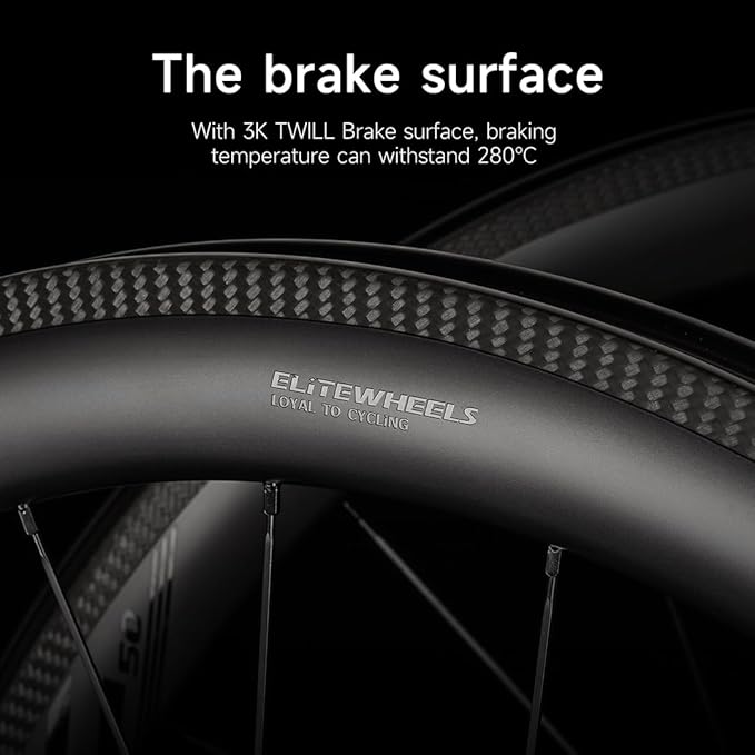 ELITEWHEELS SLT Carbon Fiber Road Bike Wheels 700C Ceramic Bearing Hub Tubeless Compatible Clincher Wheelset Pillar 1423 Spoke