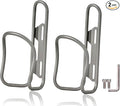 Titanium Bike Water Bottle Cages, 2-Pack, Lightweight and Durable Alloy Holder for MTB and Road Bicycles - Silver (02 2Pack)