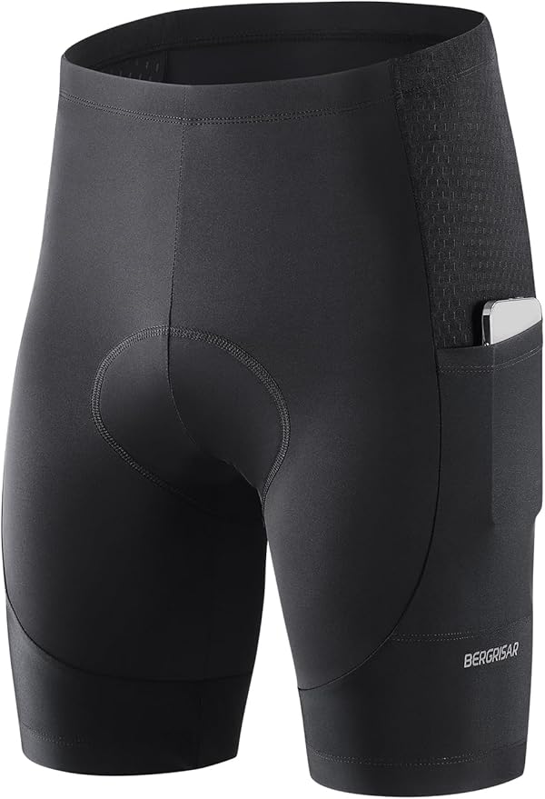 BERGRISAR Men's Cycling Shorts 4D Padded Bike Shorts Biking Bicycle Shorts with Pockets