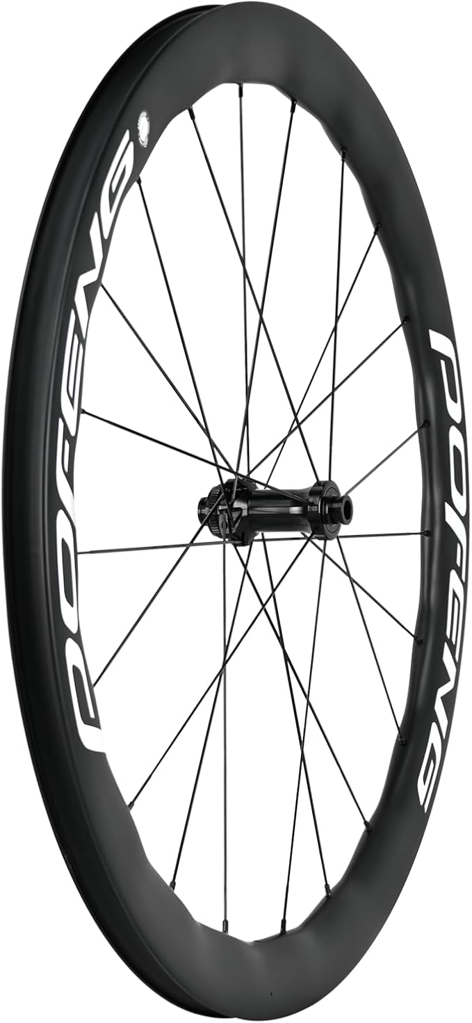 POFENG Carbon Fiber Wheelset 700c Disc Brake Road Bike 50/28mm Tubeless Wheels UD Matte