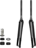 700C Carbon Fiber MTB Front Fork, Road Bike Fork Disc Brake, Thru Axle 12mm*100mm, Gravel Fork Tapered Tube Superlight Mountain Bike Front Forks