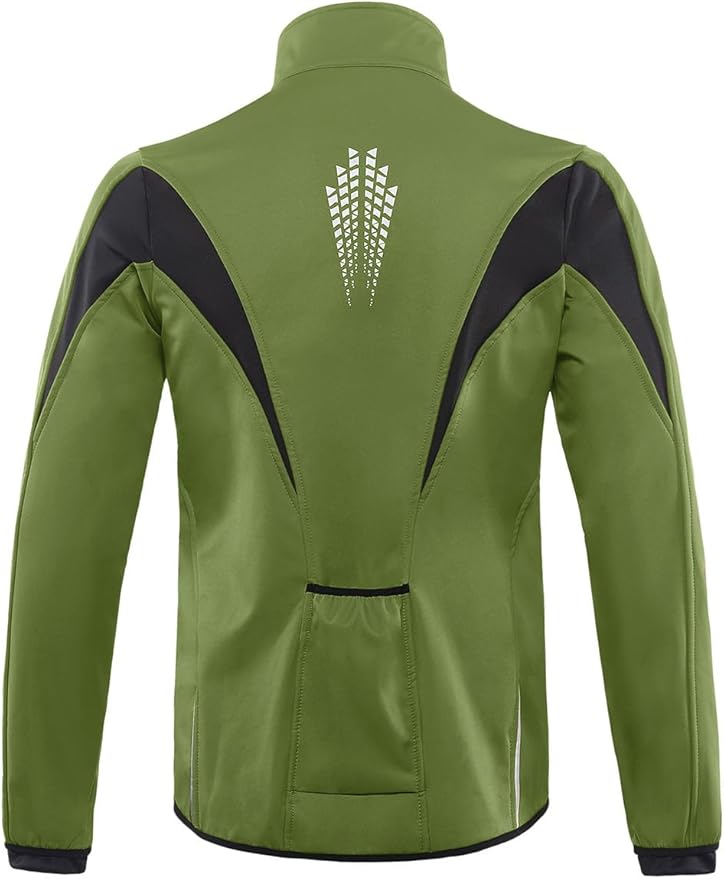 ARSUXEO Winter Warm UP Thermal Softshell Cycling Jacket Windproof Waterproof 15-k