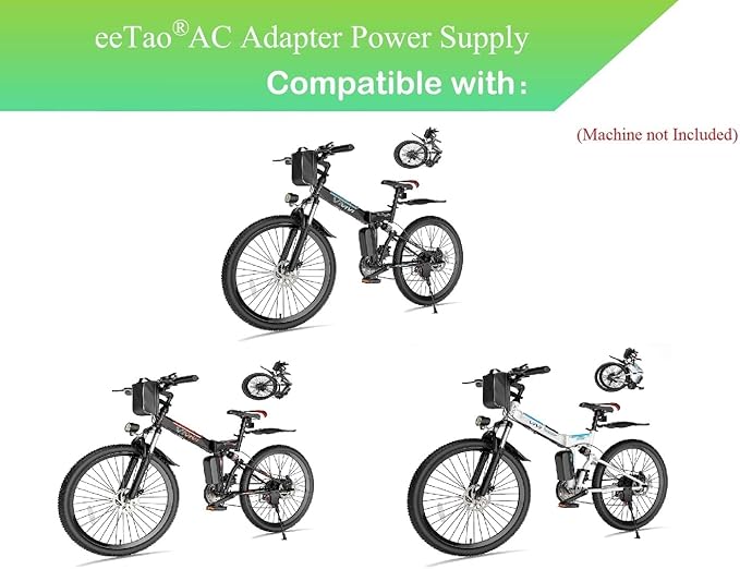 54.6V AC/DC Adapter Charger Compatible with VIVI M026TGB MT26G 26 inchs 500W Motor 48V 374.4Wh Li-ion Battery Pack Folding Electric Mountain Bike Commuter Bike 54.6VDC Power Supply Cord Cable