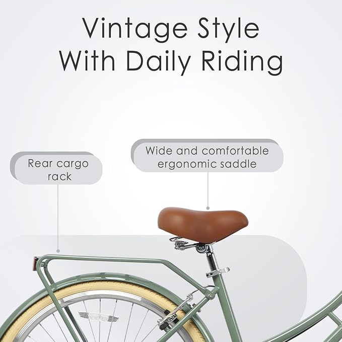 AVASTA Vela Hybrid Bike for Adult Women Female Lightweight Step Through 26 Inch High Tensile Steel Frame City Commuter Comfort Lady Bicycle, 6-Speed, Multiple Colors