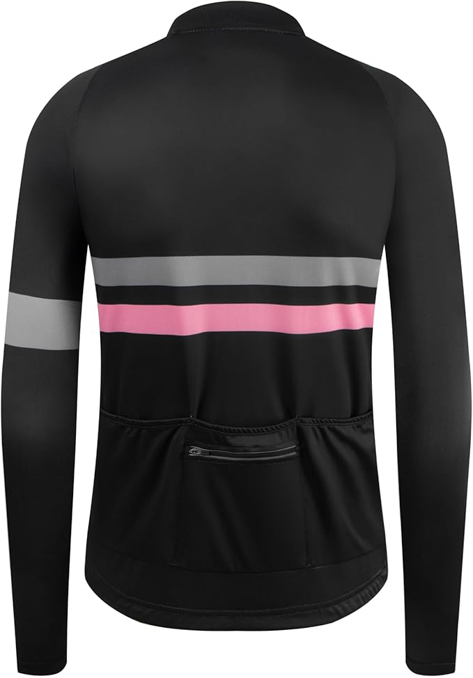 Coconut Ropamo CR Long Sleeve Cycling Jersey Mens, 3+1 Zipper Pockets Bicycle Tops Quick Dry Breathable Biking Shirt