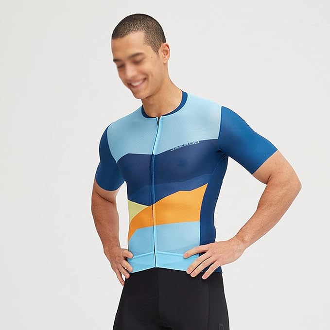 Men's Cycling Clothes Men's Cycling Jersey Breathable Mesh Structure Fabric Short Sleeves Mountain Bike Shirt MTB Top for Spring and Summer Men's Cycling Clothing(Large)