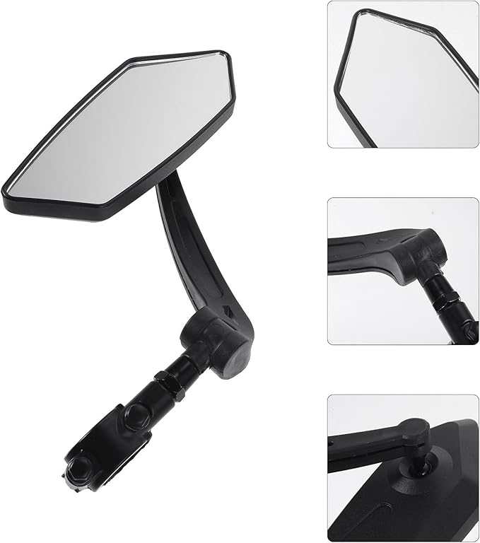 Bike Mirror for Handlebar Left Side HD Flat Rearview Bicycle Mirror with Handlebar Mount Cycling Rear View for Mountain Bike Riding Safety