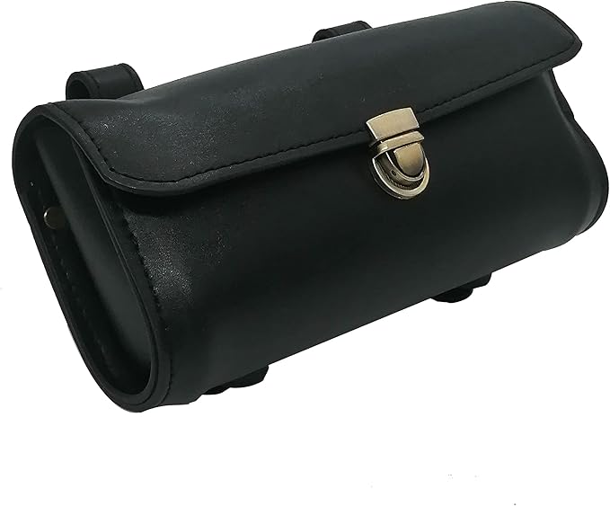WUYAN Bike Handlebar Leather Bags Under Seat Retro Classical Mountain MTB Road Bike Leather Bag for Cell Phone， Saddle Tail Rear Pouch Seat Storage Cycling Case Carry Accessories
