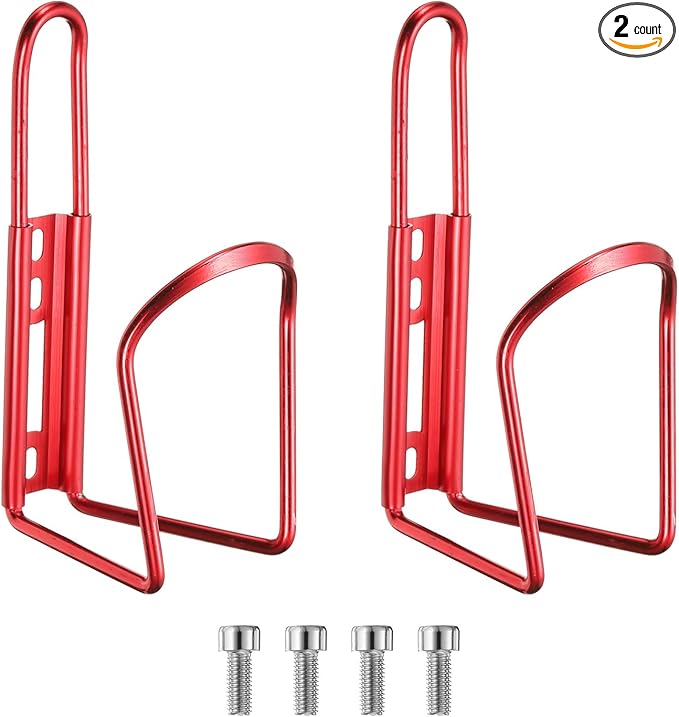 HARFINGTON Bicycle Water Bottle Cage Aluminum Basic Bike Universal Water Bottle Holder Mount with Screws for MTB Mountain Road Gravel
