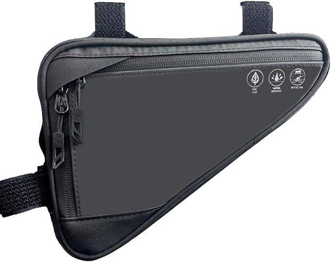 Bike Frame Bag 2L, Water Resistant Bicycle Triangle Storage Pouch, Slim Top Tube Pack for MTB Mountain Road Commuter Cycling, Under Seat Gear for Phone Tools Accessories