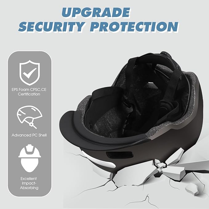 Bike Helmet, Shinmax Adult Cycling Helmet with USB Rechargeable LED Front and Back Light Bicycle Helmets for Men Women