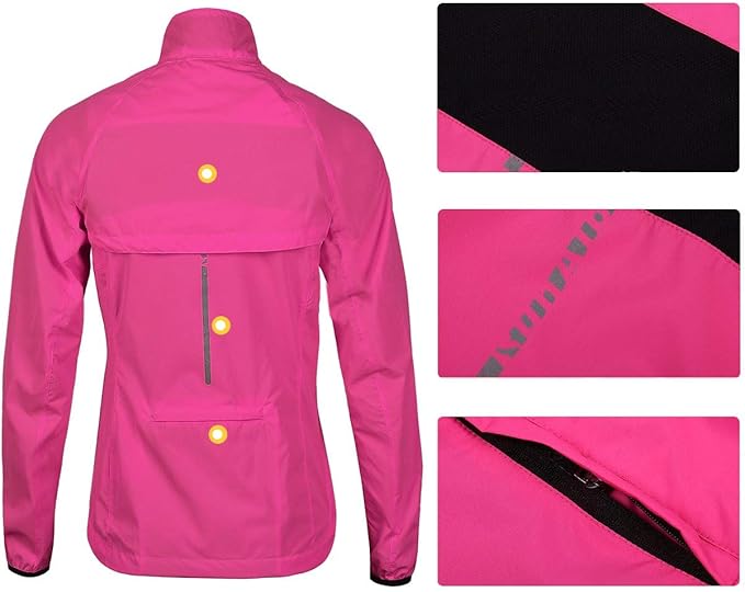 Women's Packable Windbreaker Jacket Resistant Convertible Cycling Running Jacket Lightweight Windproof Water