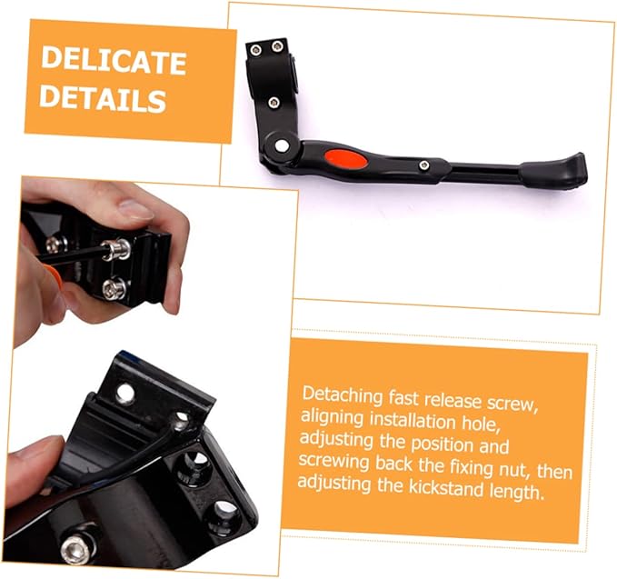 Adjustable Aluminum Alloy Bike Kickstand with Quick Release Screw for Mountain Bike and Adult Stable Cycling Kick Stand Fits 24-29 Inch Tires for Easy Parking and Maintenance