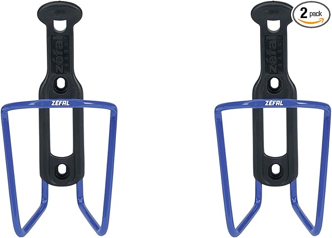 ZEFAL Pack of 2 Aluminium Plast 124 Bicycle Bottle Cages - Aluminium Bottle Holder for All Types of Bikes - Lightweight and Robust - Blue