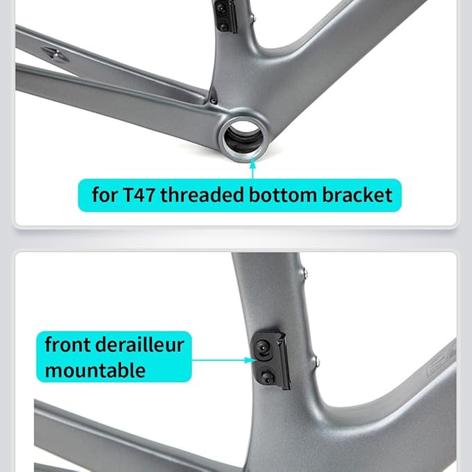 Carbon Road Bike Frameset 700C Breaking Wind Racing Bike Frame 44/47/50/53/56cm Disc Brake Frame Thru Axle 12 * 100/12 * 142mm Lightweight
