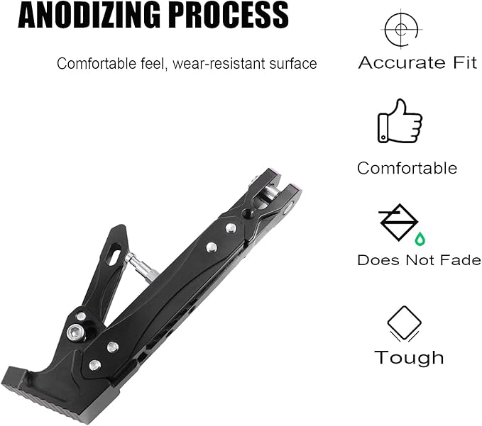 Universal CNC Aluminum Alloy High Quality Motorcycle Adjustable Kickstand Accessories Motor Scooter Modified Tripod Holder Kickstand Foot Side Support Stand Motor Motorbike Dit Pit Bike