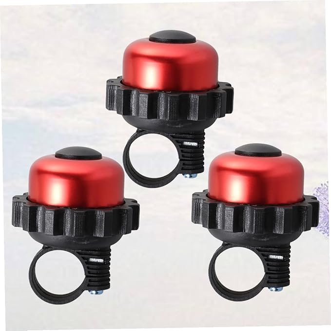 TOYANDONA Rotating Bike Bell Horn Loud Vintage Bicycle Bell 3pcs Red Cycling Accessories for Outdoor Riding and Commuting