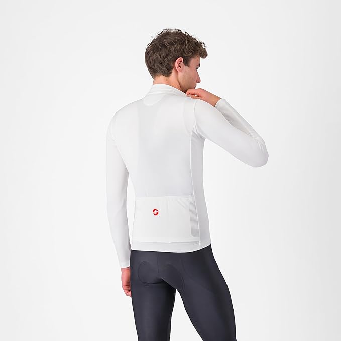 CASTELLI Men’s Puro 4 Jersey, Long Sleeve Mid-Weight Reflective Cycle Apparel for Early Morning Cool Road Cycling & Biking
