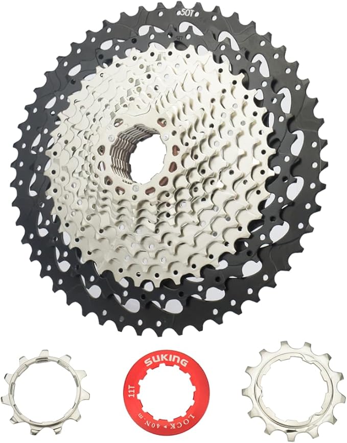 CYSKY 8/9/10/11/12-Speed Cassette 11-25T/28T/32T/34T/36T/40T/42T/46T/50T/52T Bike Sprocket Freewheel Compatible with Shimano, Sram HG Hub, Fit for Mountain Bike, Road Bike, MTB Cassette