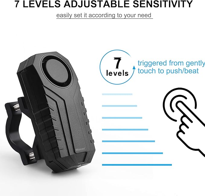 WSDCAM Anti-Theft Bike Alarm with Mount, 113dB Burglar Vibration Motorcycle Bicycle Alarm Security System Waterproof Cycle Bike Alarm with Remote