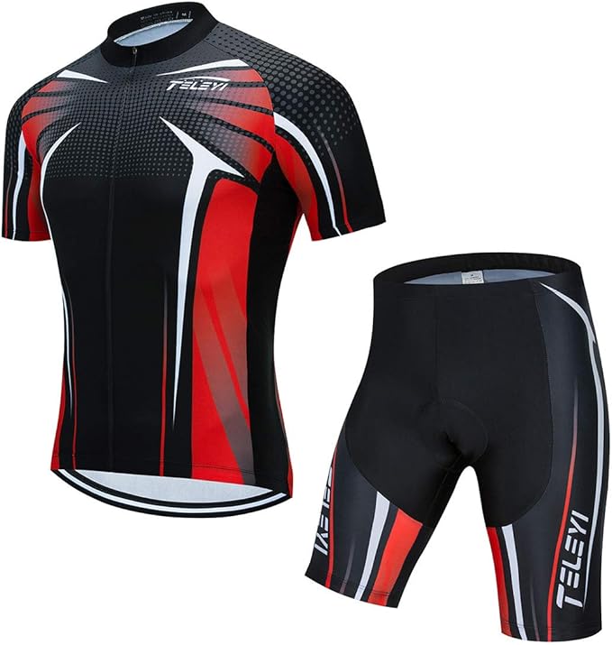 Men's Cycling Jersey Set, Summer Mountain Bike Clothing Short Sleeved Riding Jerseys
