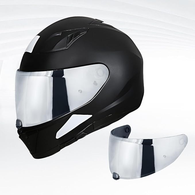 Hj-31Motorcycle Helmet Visor,Shield Replacement Visor for i10 /i70,Motorcycle Visors,Motorcycle Helmet Visor Accessories(Chrome Silver)