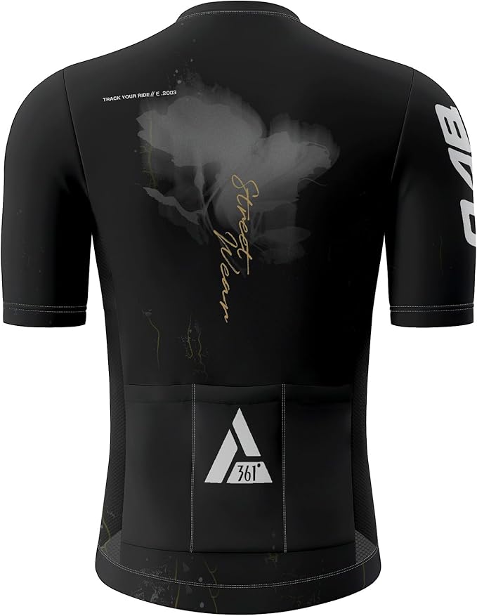 Men's Cycling Jersey Short Sleeve Breathable Quick Dry Bike Shirt Lightweight MTB Road Bicycle Jersey Full Zip 3 Rear Pockets