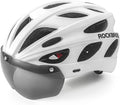 ROCKBROS Bike Helmet for Adult Men Women with Suggested Fit 58-65cm, Detachable Magnetic Goggles & Sun Visor, Lightweight with Adjustable Side and Chin Strap, Suitable for Myopia Glasses
