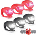 Bike Light Set - 6 LED Super Bright Headlight & Taillight, Waterproof Silicone Mount for Road/Mountain Bike, Cycling Safety Front & Rear Lights
