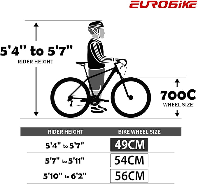 EUROBIKE Road Bike TSM XC550 Bike 21 Speed Dual Disc Brake 54CM 3-Spoke Wheels Bicycle……