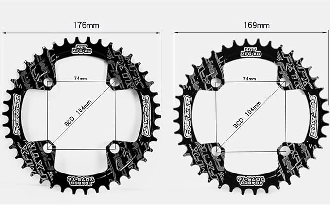bicycle chainring, wide chainrings 104 BCD 34T 38T 42T bicycle chainring for road bikes, BMX MTB bike 38T