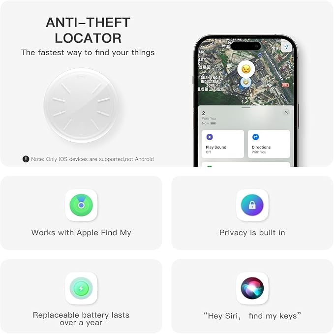 Car GPS Tracking Device for Vehicles,Cars etc,2PCS Real Time Mini Hidden Car GPS Tracker for Vehicles with Waterproof Case, Vehicles Tracker Works with Find My (iOS Only), No Monthly Fee