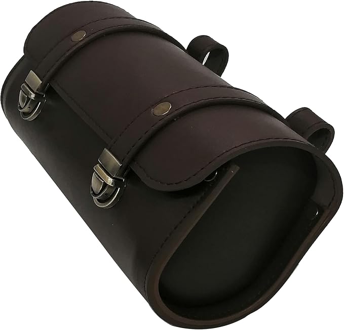 WUYAN Bike Handlebar Leather Bags Under Seat Retro Classical Mountain MTB Road Bike Leather Bag for Cell Phone，Saddle Tail Rear Pouch Seat Storage Bag Cycling Case Carry Accessories